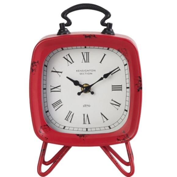 Whimsy & Co Red & White Contemporary Analogue Table Clock – EUC - Picture 3 of 3